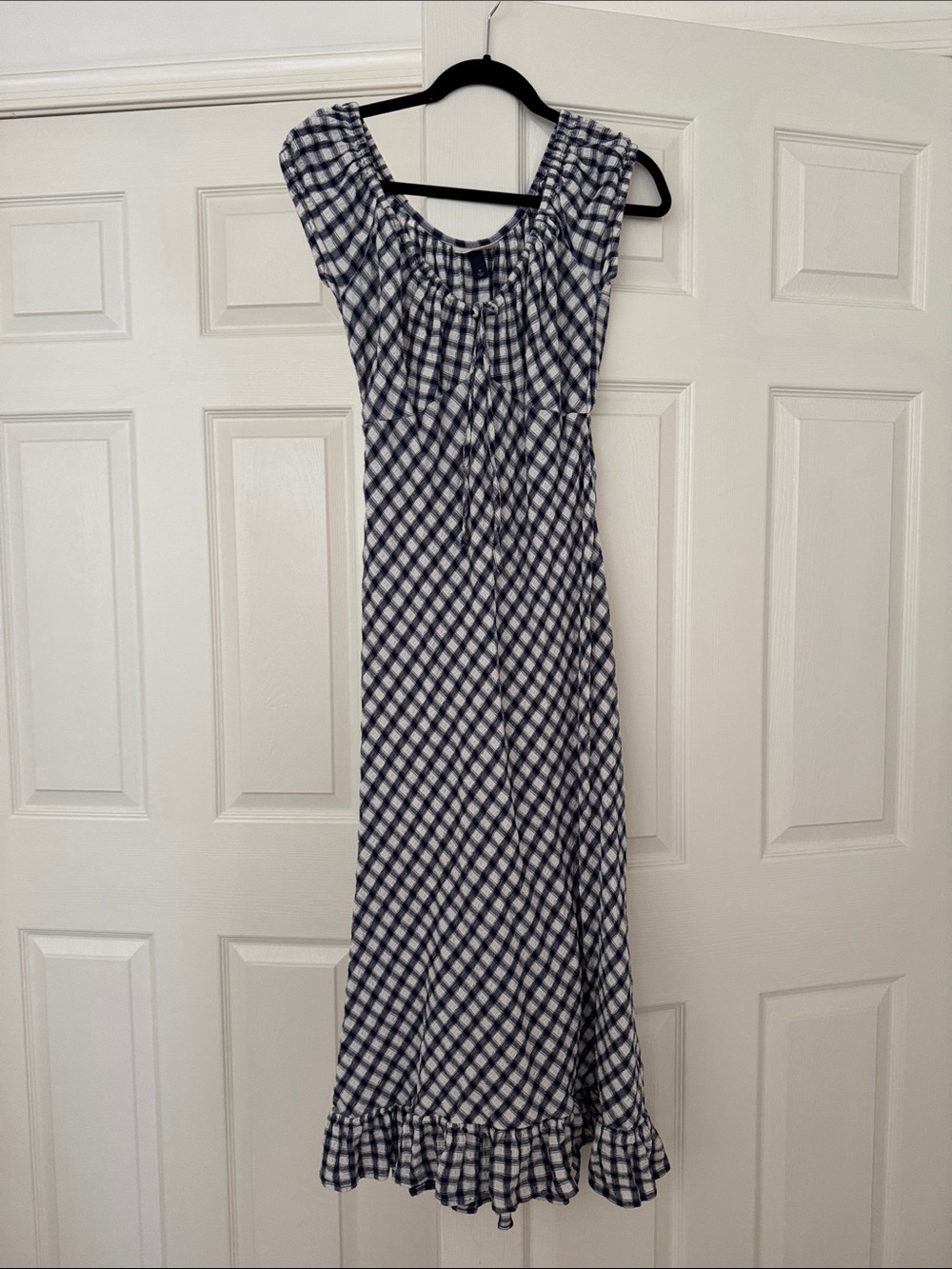 Blue Gingham Maxi Dress - Classic Doen type Style